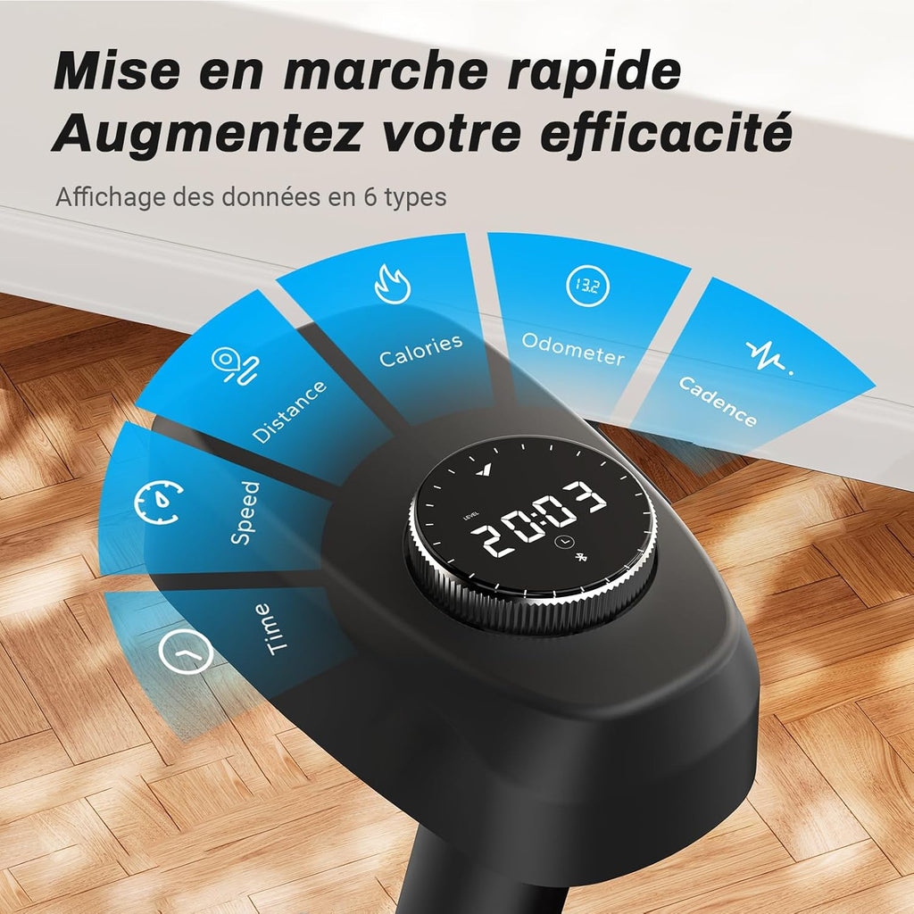 Vélo d'appartement Connecté Ultra-silencieux , 4 en 1 avec Résistance Magnétique 16 Niveaux, Écran LCD